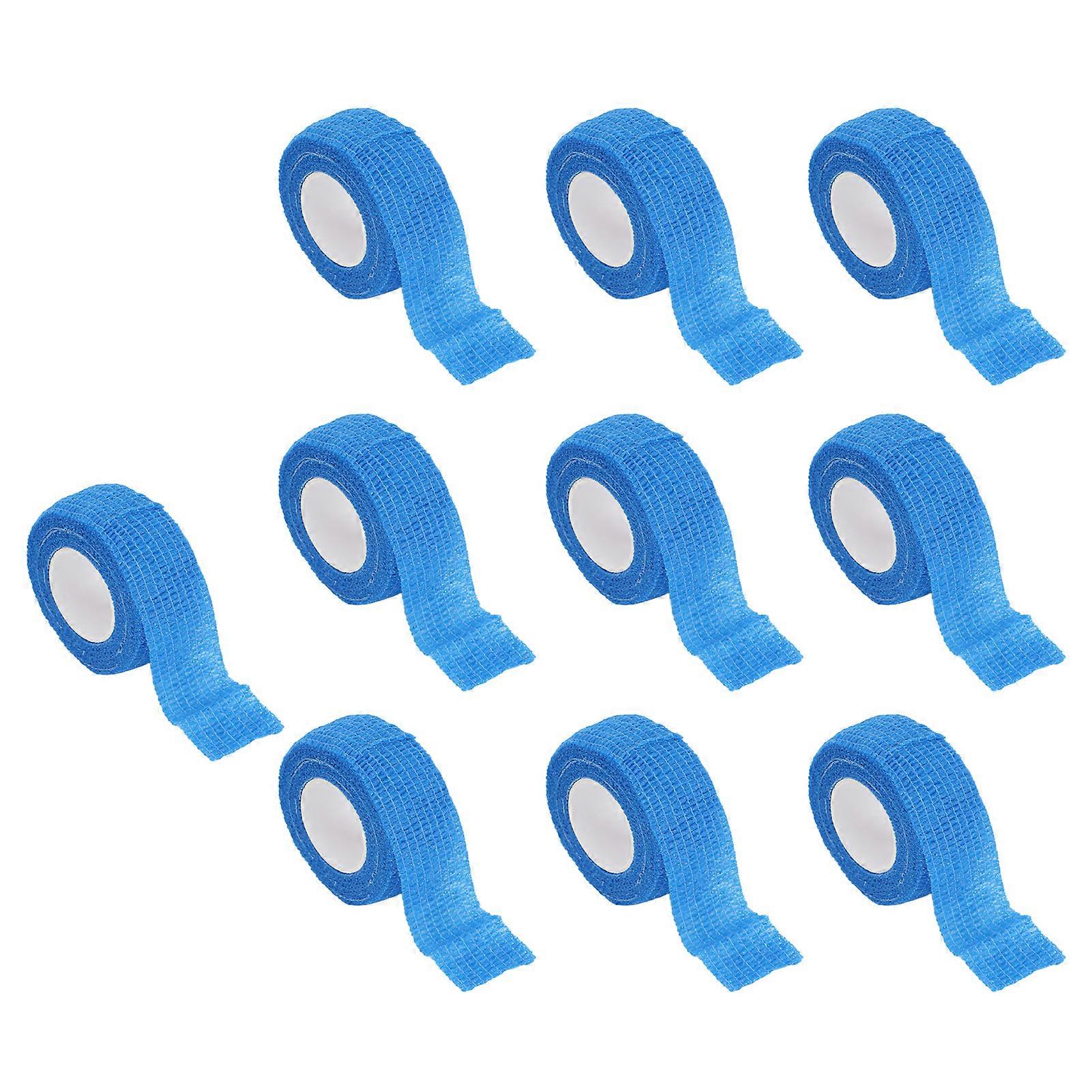 10pcs Multifunctional Self Adhesive Wrap Bandage Finger Protection Elastic Cohesive Bandage 0.98 X 78.74inBlue