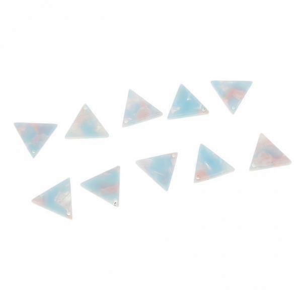 3x10 Pieces Acetate Acrylic Triangle Pendant DIY Earring Findings Light Blue