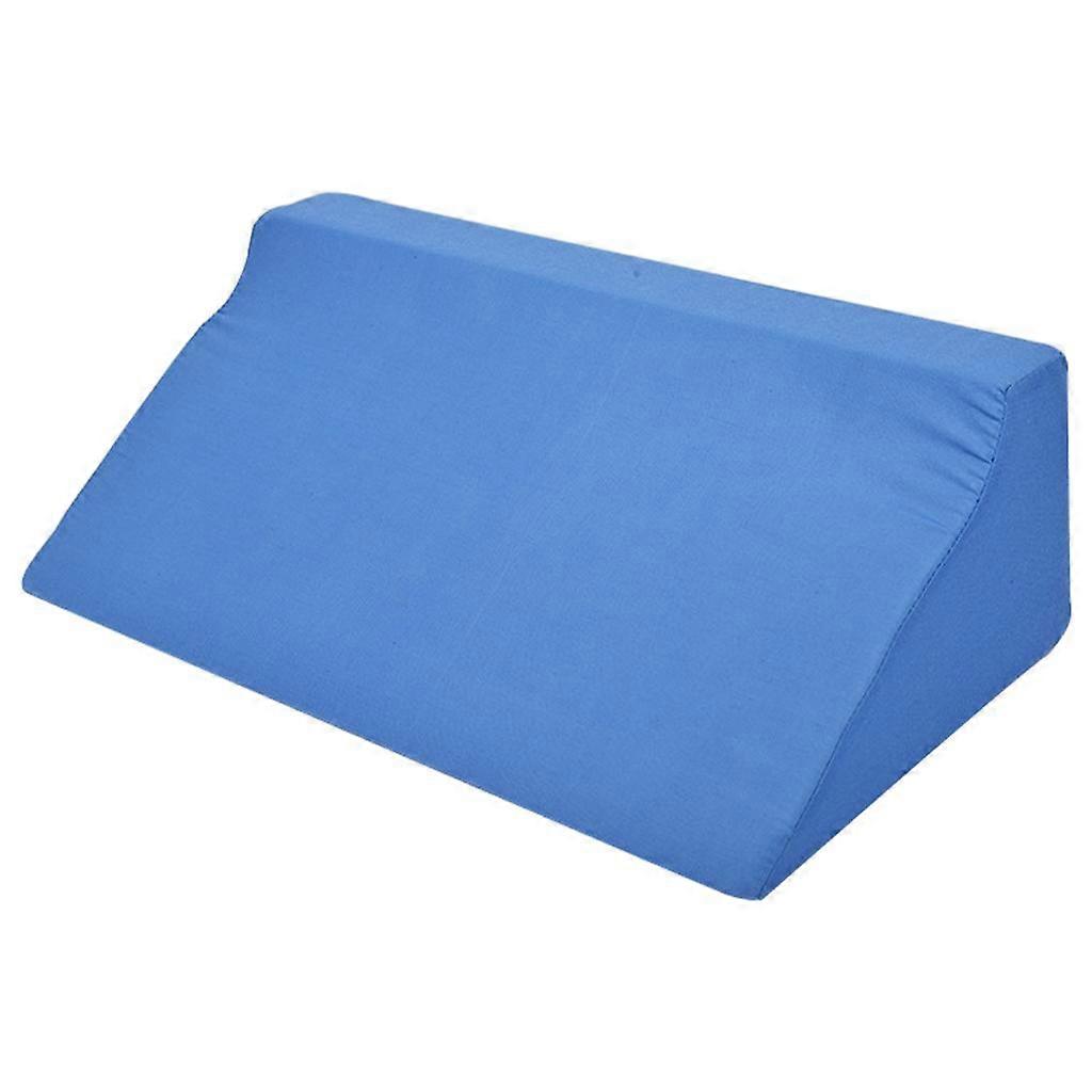 Almohada de cuña suave con funda lavable para dormir paño azul