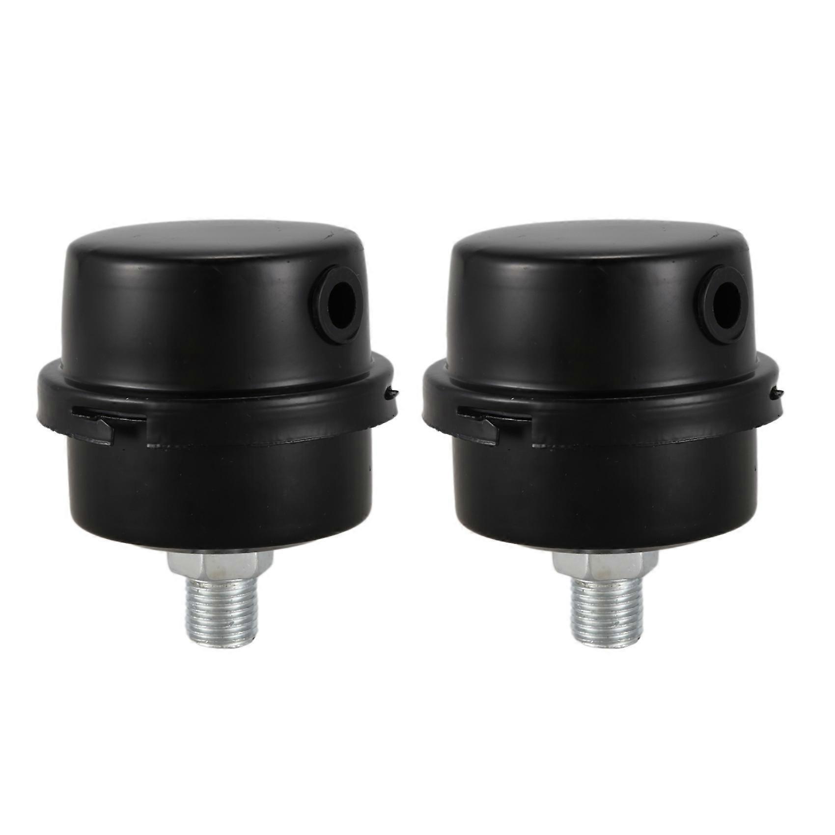 2X Air Compressor Intake Filter Muffler Silencer 1/4BSP 13mm Thread Black