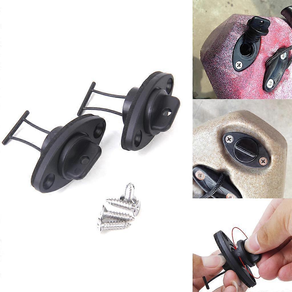 4x Sharplace Universal Hull Drain Plug with Screws for Boat Canoe Kayak, Black