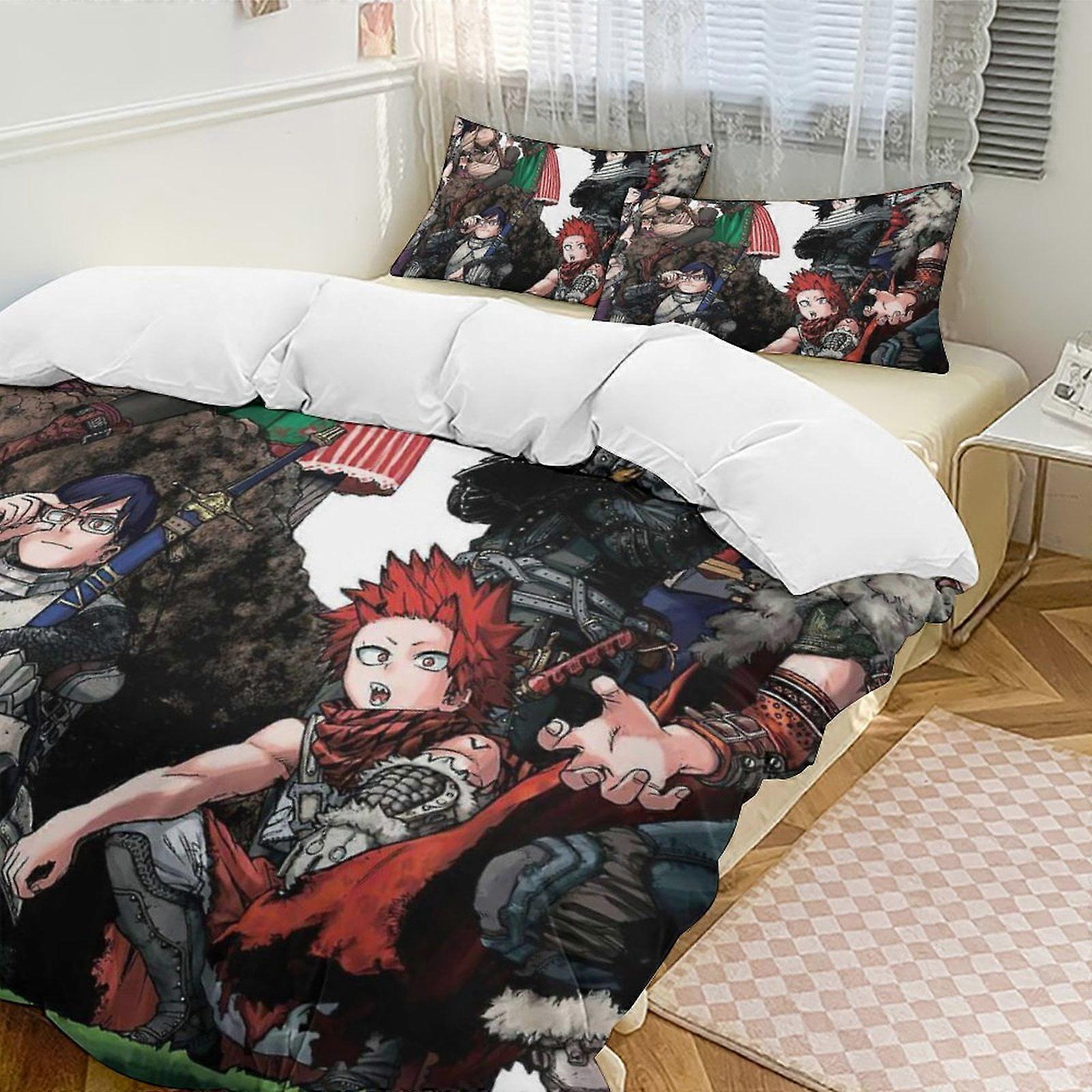 Zm517 My Hero Academia sängkläder Bekvämt och lätt tecknat sängkläder 3-delat set (finns i flera storlekar) LC517