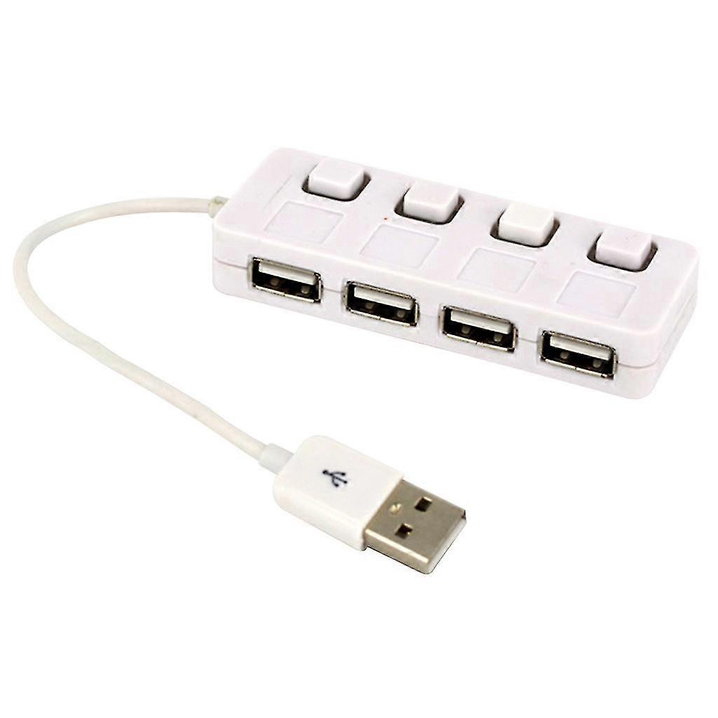 Usb2.0 Hub 4 Port Data Transfer Splitter With Individual Led Switch