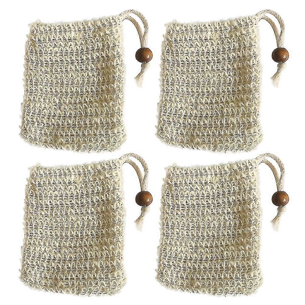 4pcs Soap Bubble Net Soap Foaming Net Pouches Soap Storage Bags Burlap Drawstring Bags For Man Travel Home Woman Cy