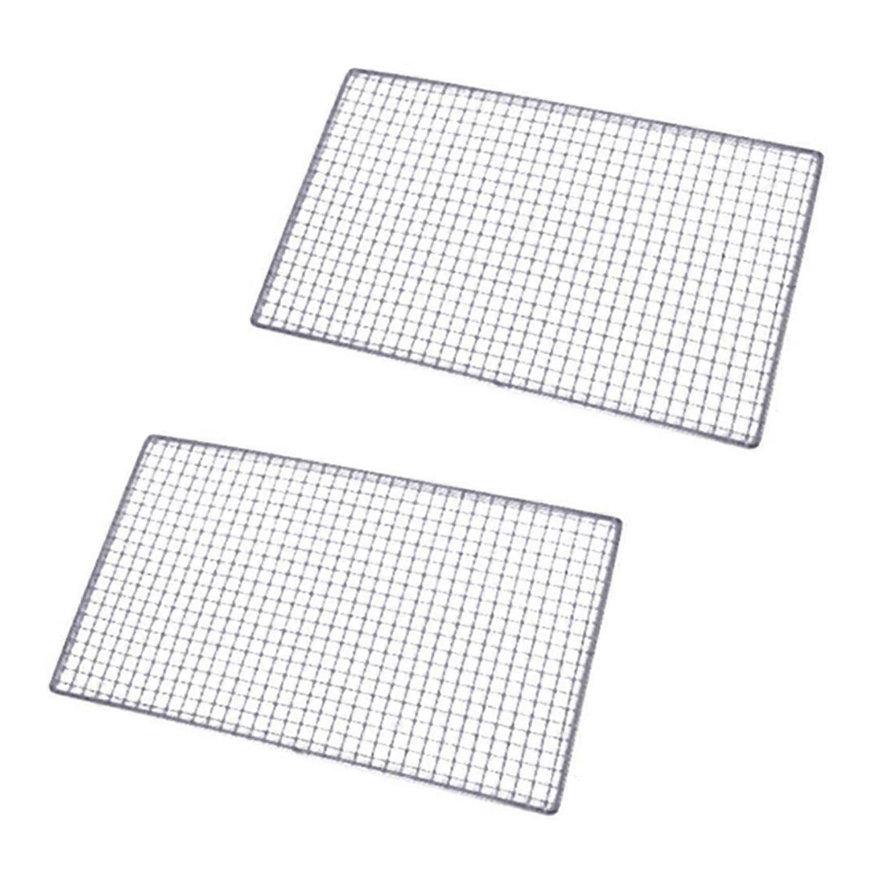 2x金属の正方形の穴グリルバーベキューワイヤーメッシュ30cm X 45cm