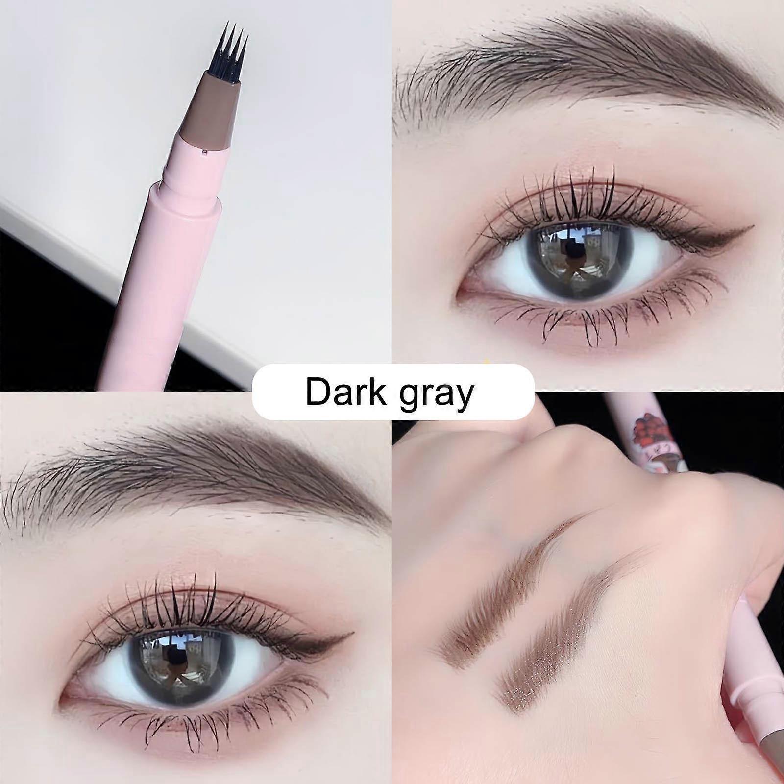 Brow Pen 4-Tip Brow Pen Liquid Water Eyebrow Pencil SimulationEyebrow Color RenderingNatural Sweat Eyebrow Pencil3 Colors 1.5ml
