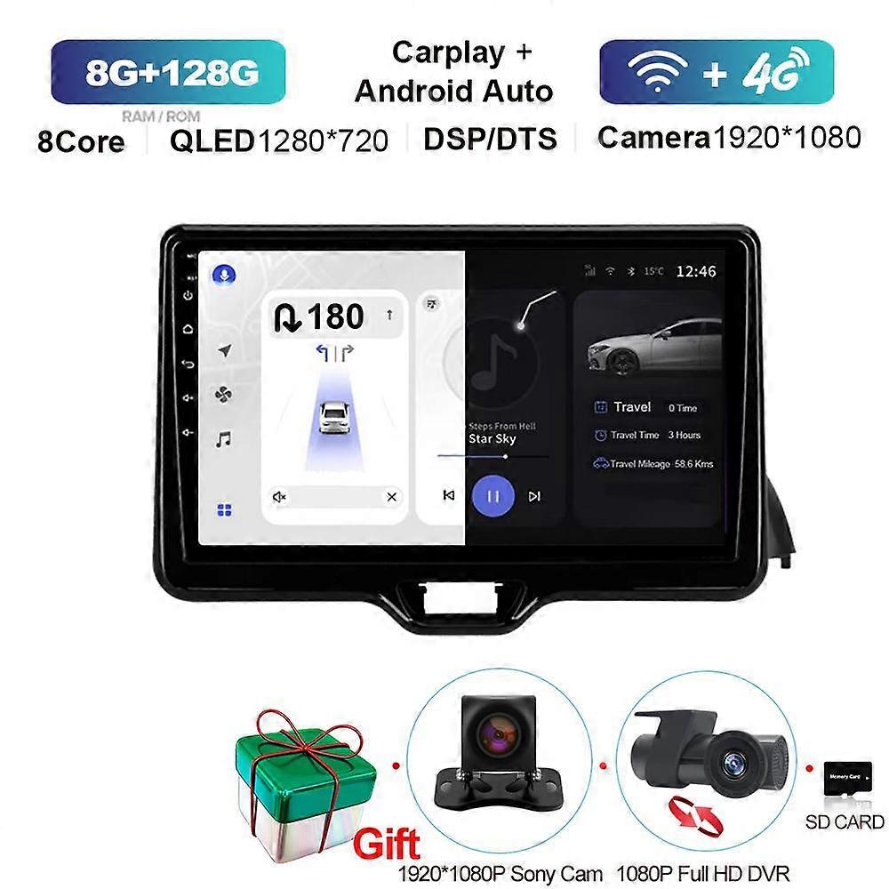 For Toyota Yaris Vios 2020 -2022 Car Radio Video Autoradio Multimedia Player Monitor Android 13 Navigation IPS Audio Carplay IPS