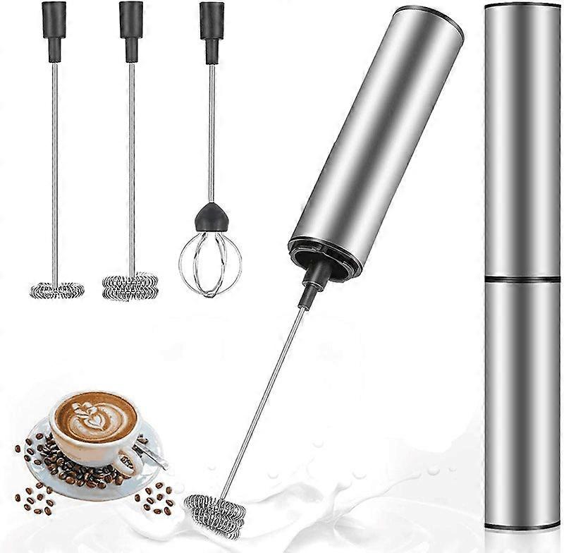 Electric Milk Frother, USB Rechargeable Milk Frother and Mini Beater with Dual Head Whisk, Stainless Steel Mixer for Coffee Cream Cappuccino Latte Coc