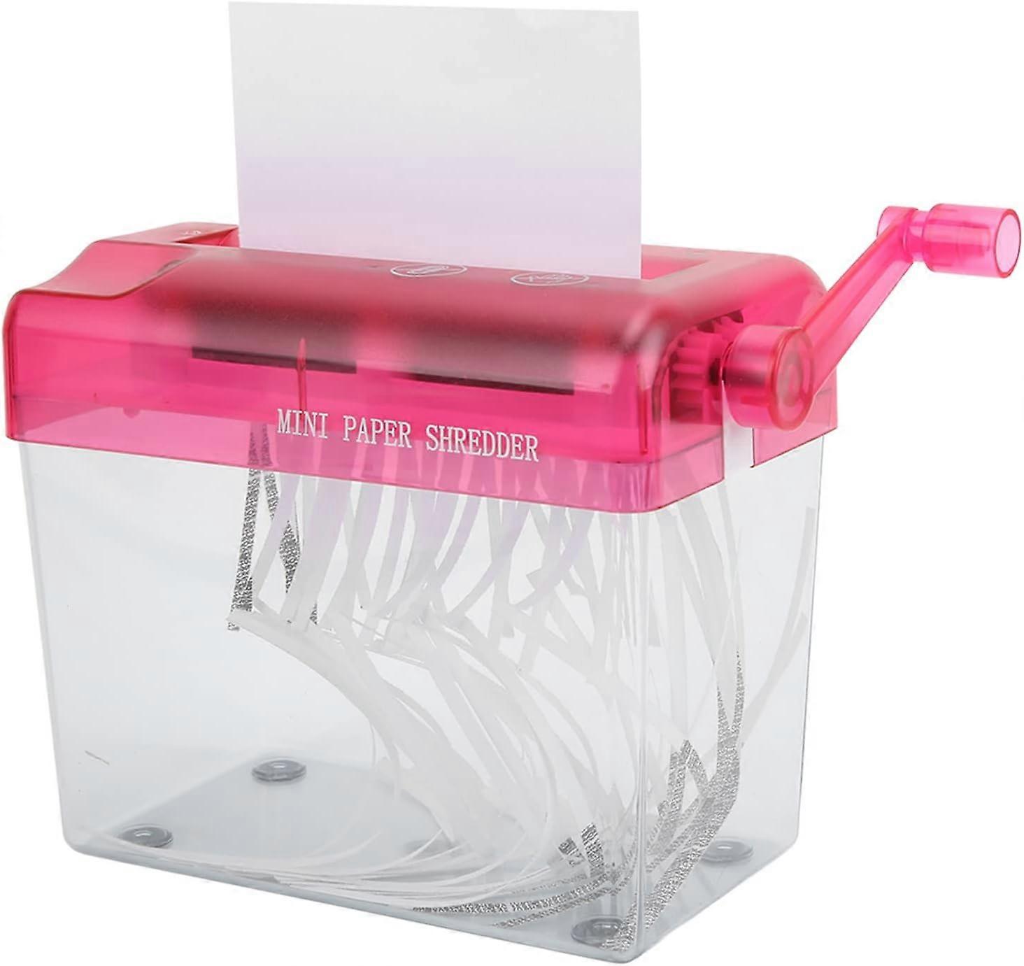 Mini Hand Shredder Transparent Mute Compact Structure Portable Paper Shredder Manual Shredder Documents Paper Cutting Tool