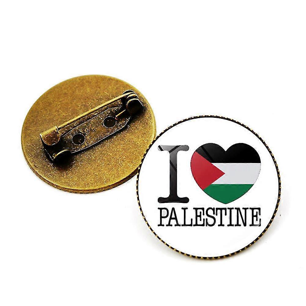 Palestine Badge Button Pin (size Is 1inch/25mm Diameter) Palestinian Flag