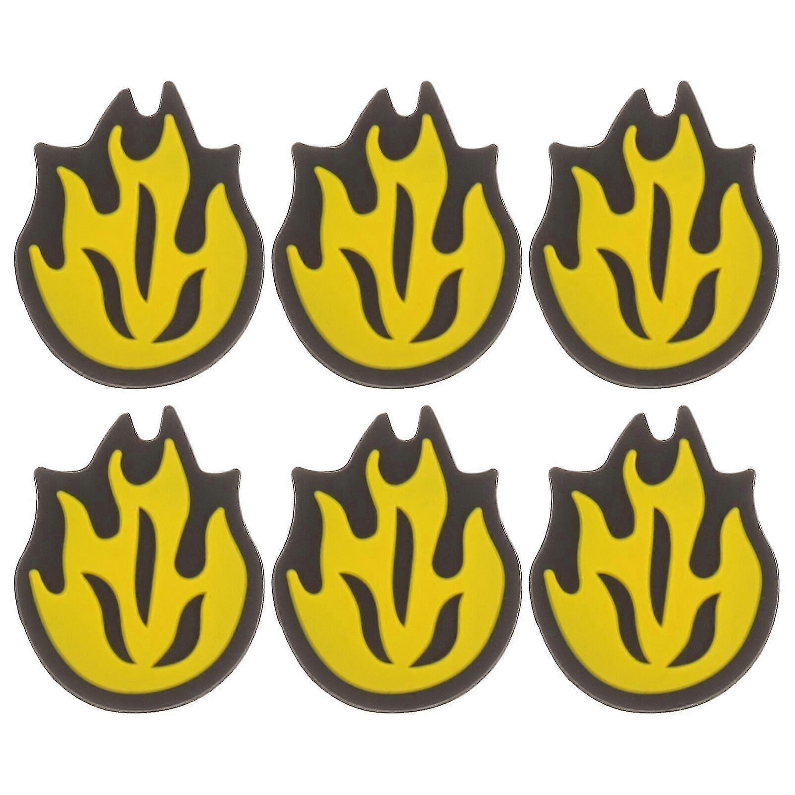 6pcs Fire Shaped Tennis Racket Damper Tennis Racket Silicone Shock Absorber Racket Supply
