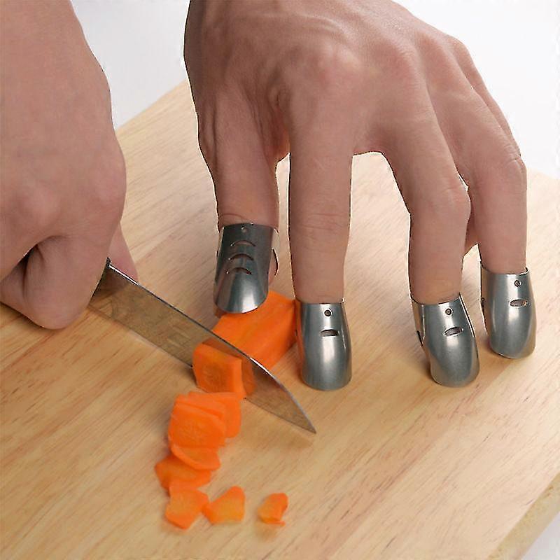 Vegetable Cutter Finger Guard, 4-piece, Silver