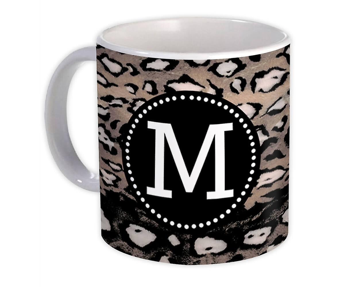 Gift Mug: Monogram Letter M Cheetah