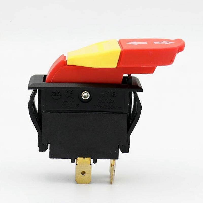 1pcs 20/12A 125/250V 5E4 Wood Mechanical Electromagnetic Pushbutton Push Button Switches for Electric Power Tools, HY18