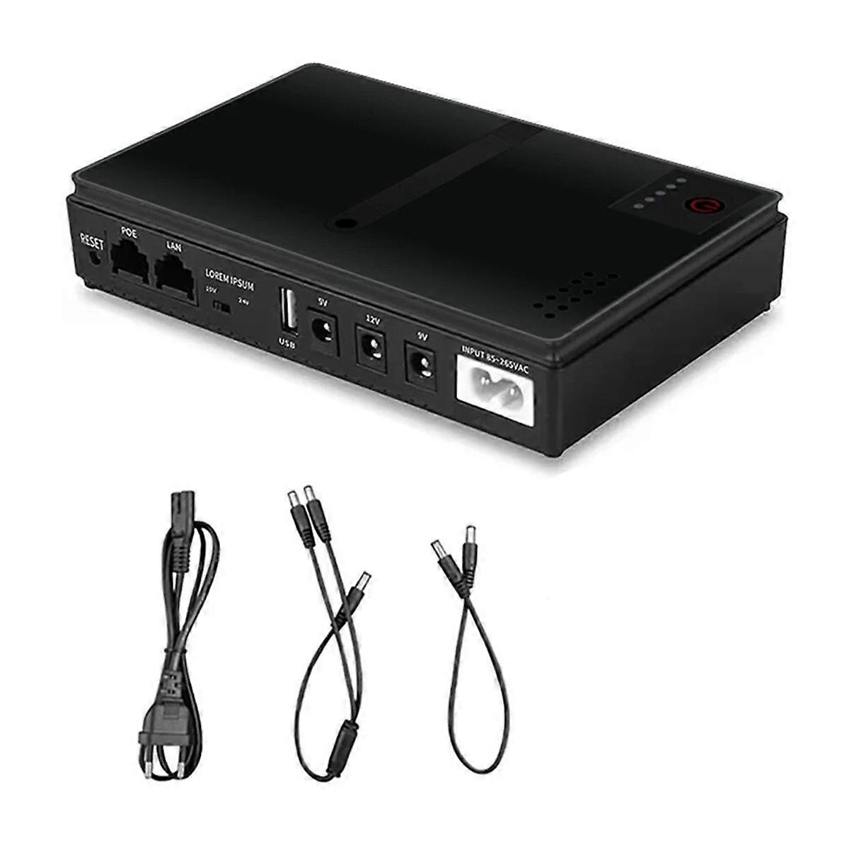 DC1018P Router UPS avbruddsfri strømforsyning DC 9V12V optisk kattovervåking standby mobil ruter-EU-plugg
