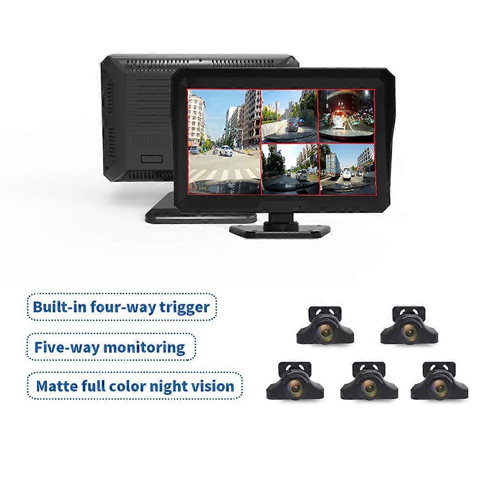 5 Channel Truck Driving Recorder With 10.1inch IPS HD Touch Screen Monitor 5CH Bus Heavy Vehicle Fleet Bus DVR System