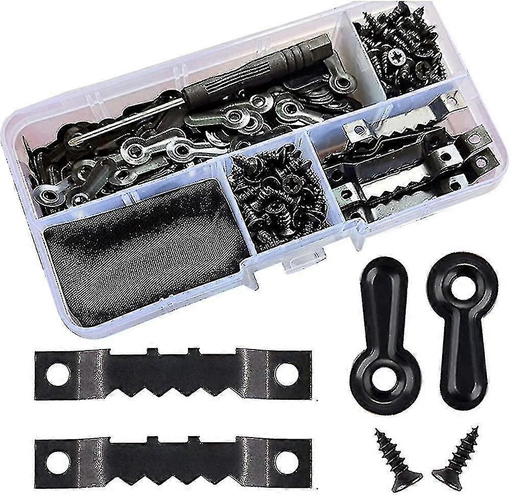 100 Pieces Frame Picture Turn Buttons And 25 Pieces Sawtooth Picture Frame Hanging Hs Double Hole With 150 Pieces Screws