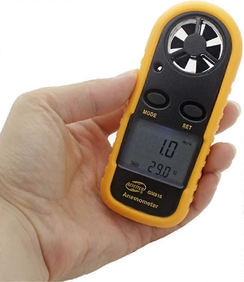 Digitaalinen anemometri taustavalaistulla LCD-näytöllä - mittaa ilman nopeutta, ilmavirtaa ja ulkoilman lämpötilaa