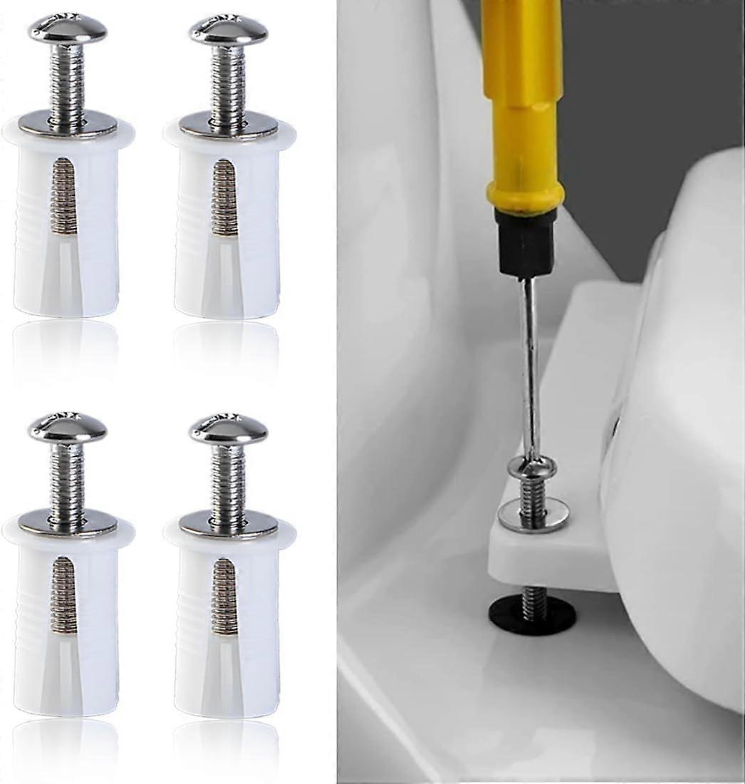4pcs Toilet Lid Expansion Screws Toilet Seat Fixing Screws Toilet Seat Fixing Set Toilet Lid Replacement Parts