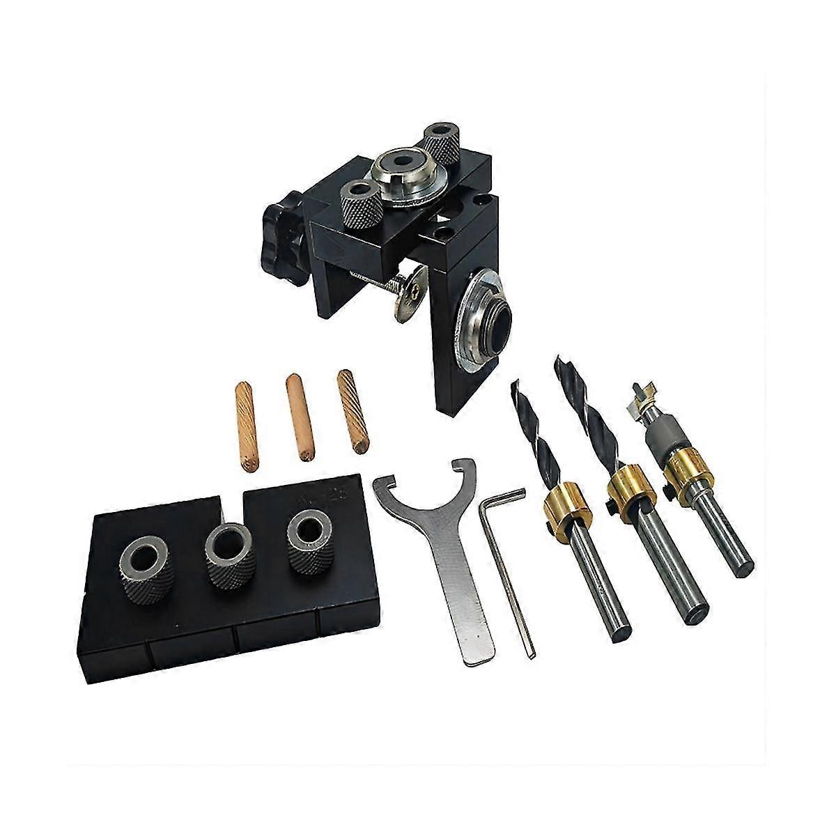 Woodworking 3-in-1 Punch Locator With Clamping Table Hole Opener Round Wood Tenon Tool Furniture Punch Locator Set