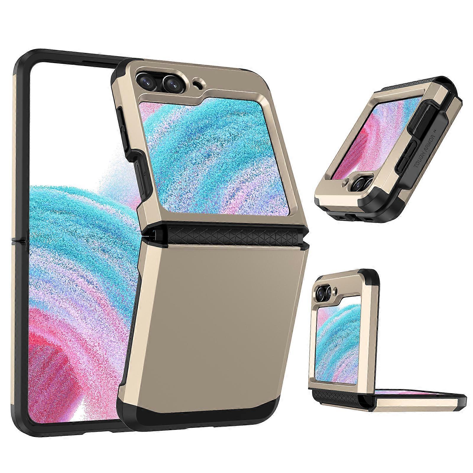 2 in 1 Heavy Duty Phone Case for Samsung Galaxy Z Flip 6, Hinge Protection Shockproof Matte PC Back Cover Case for Flip 6