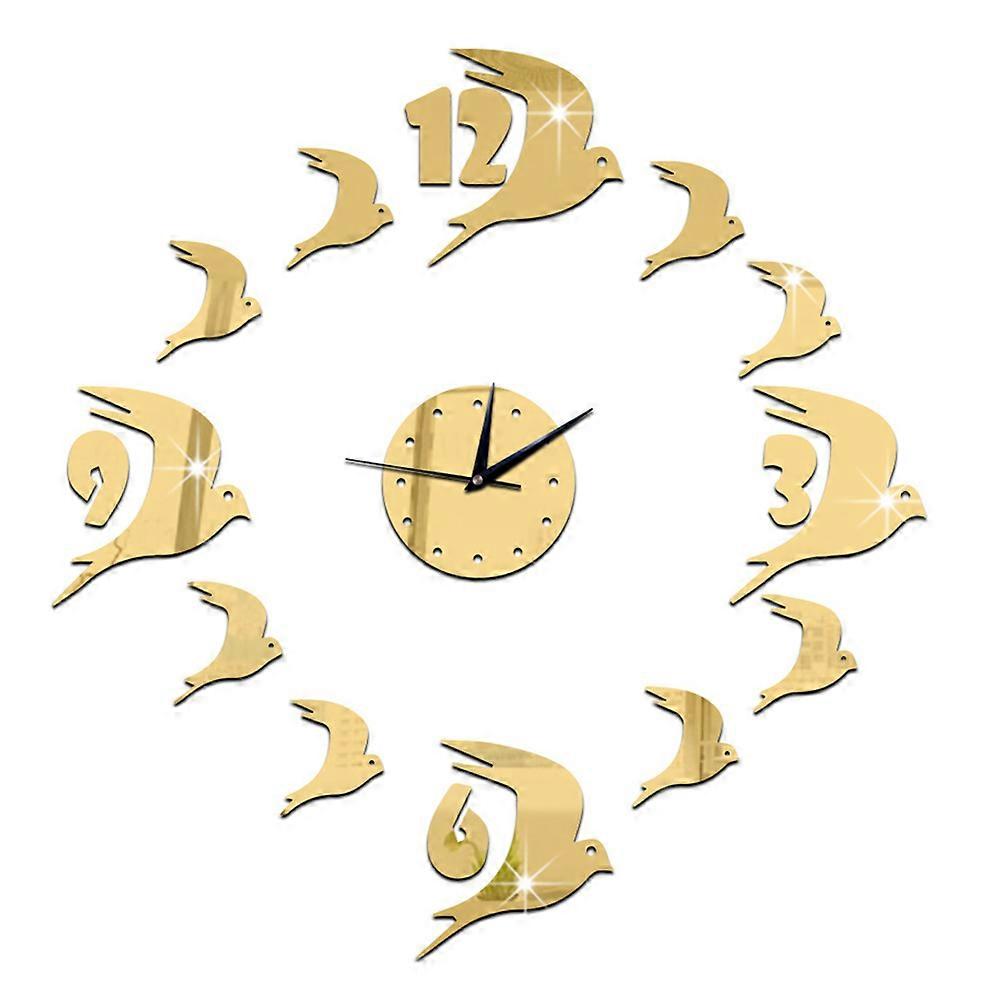 3D Acrylic Wall Clock Swallow Mirror