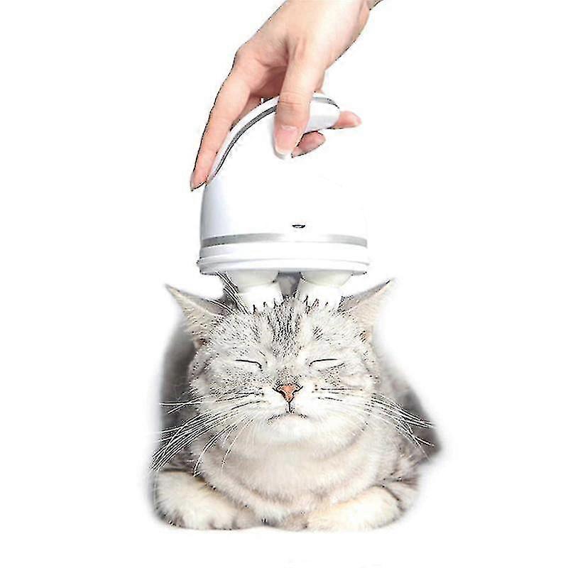 電気猫のおもちゃのペットの頭マッサージャー猫ハンドヘルドマッサージブラシ自動グルーミングツール