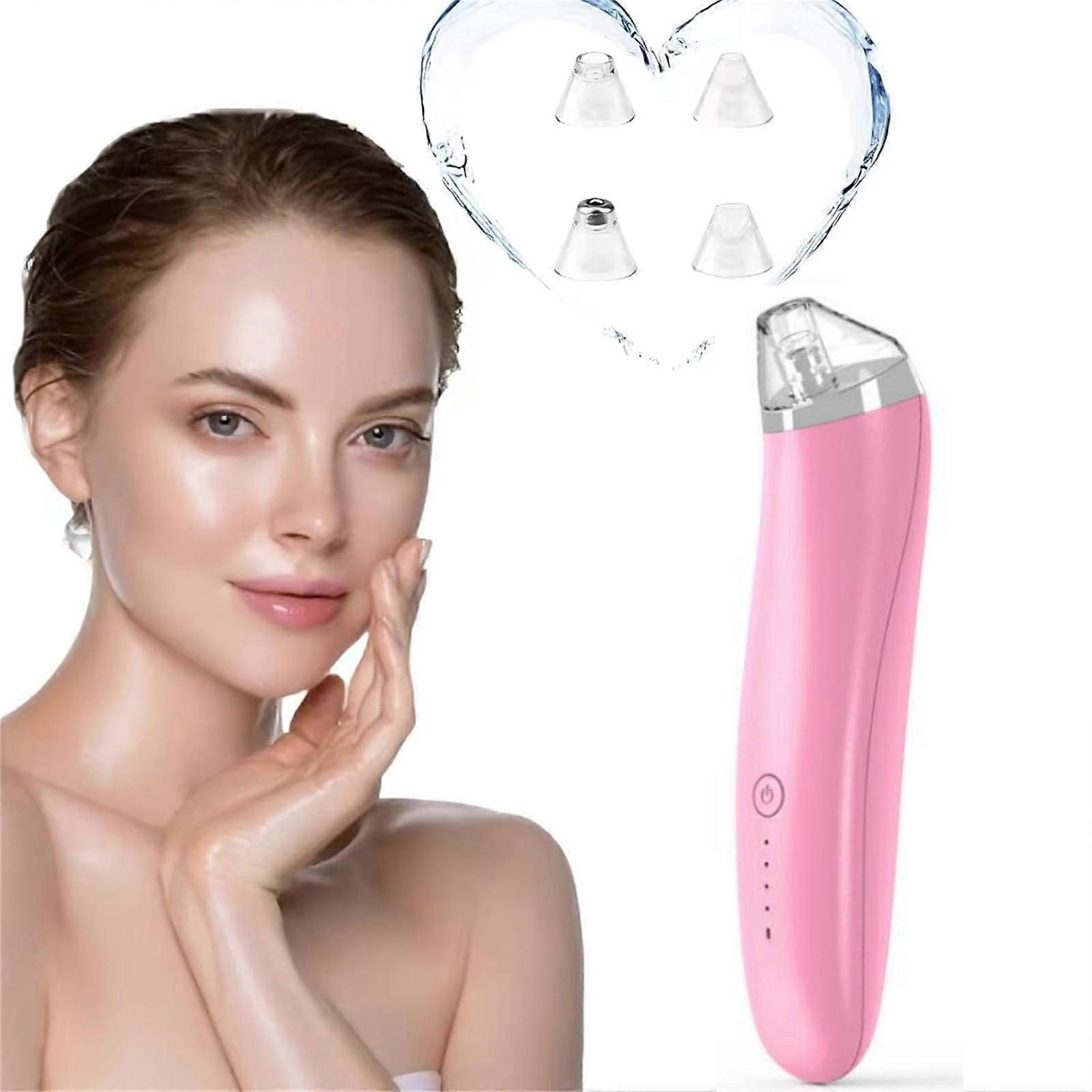 Blackhead Remover Vacuum Pore Cleaner, Facial Suction Acne Pimple Comedone Extractor with 4 Modes & 4 Suction Heads Blackhead Extractor