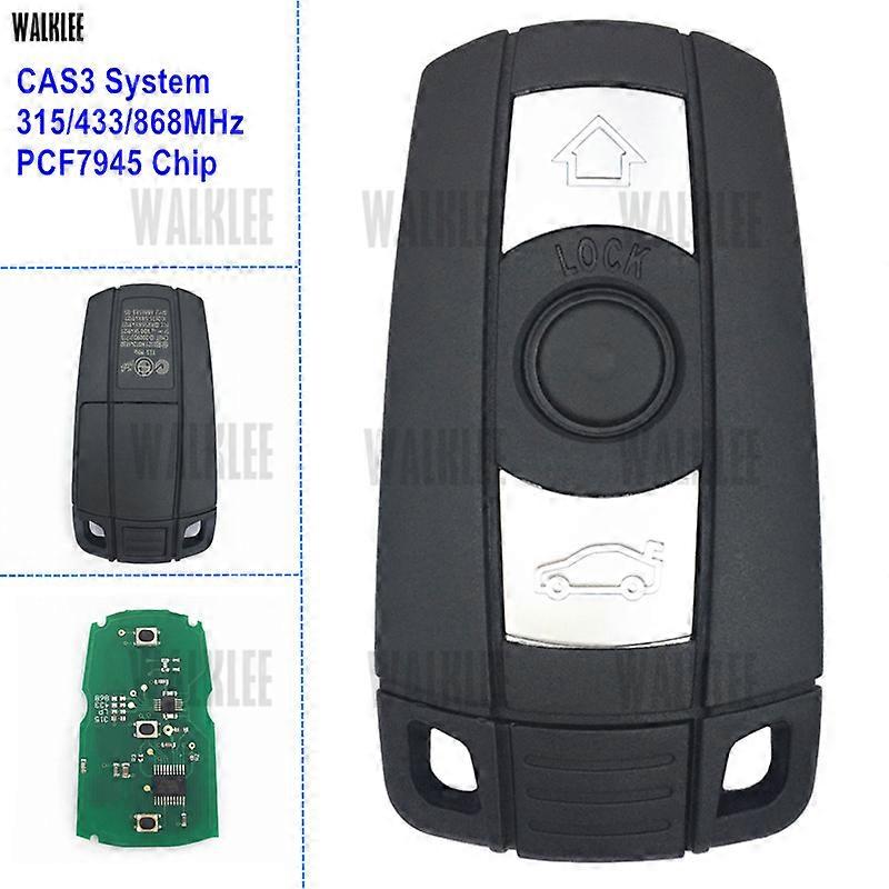 WALKLEE Remote Smart Key Suit for BMW CAS3 System 1/3/5/7 Series X5 X6 Z4 315LP 315MHz 433MHz 868MHz Optional PCF7945 Chip