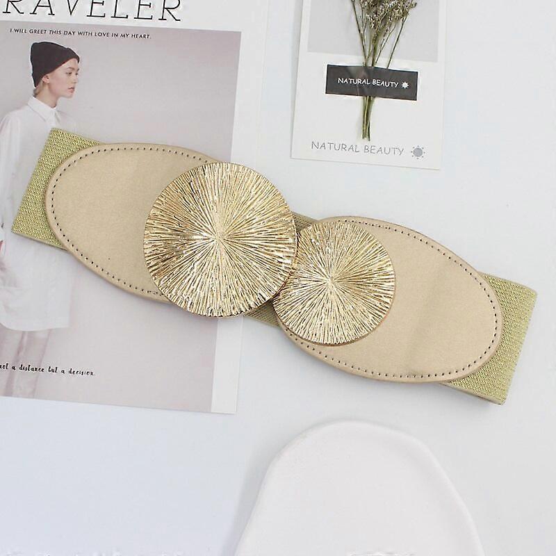 All-match Girdle Korean Version Temperament Metal Round Buckle Elastic Belt Dress Shirt Decorative Belt Elastic Ceinture FemmeBelts