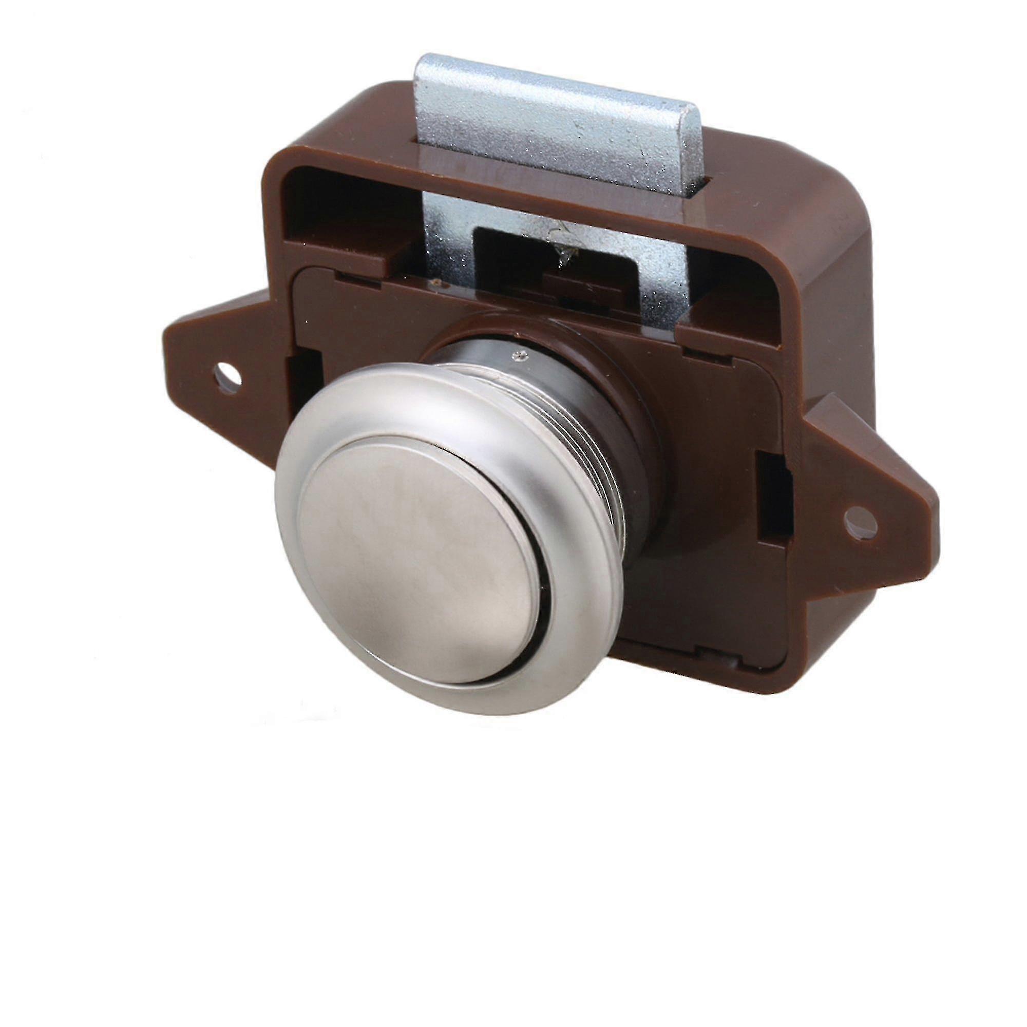 Push Button Cabinet Latch For Rv Camper Motorhome Caravan (1pcs-brown +silver