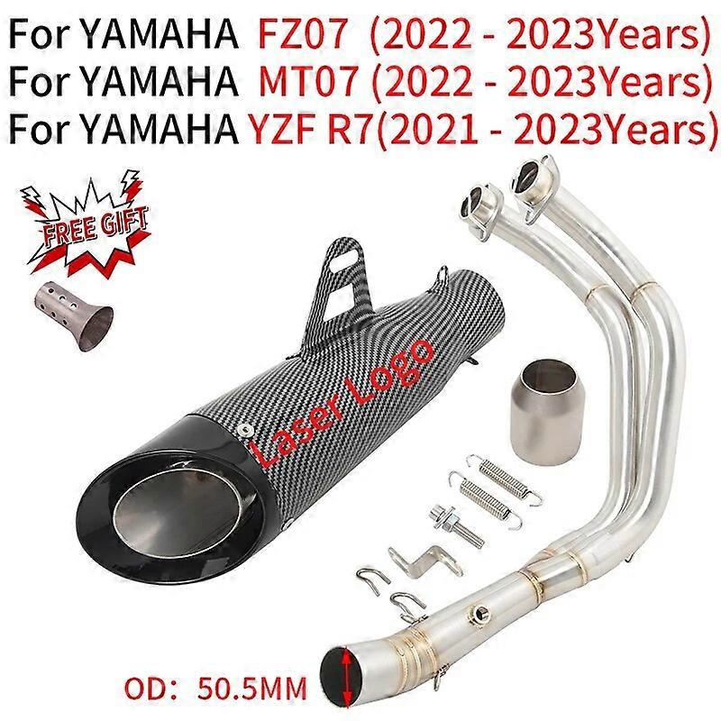 Für YAMAHA R7 MT07 FZ07 MT FZ 07 2021 2022 2023 Motorrad Auspuff Escape Full System Modifizierter Schalldämpfer Frontlink-Rohr DB Killer