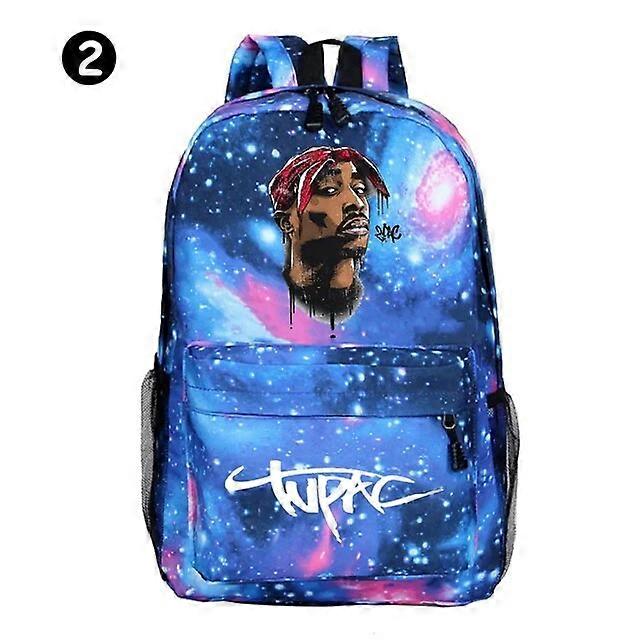 Tupacs S-Shakurs תרמיל גברים אופנה אישיות 2-2Pacs תרמיל בני נוער תרמיל נסיעות מזדמנים תרמילים