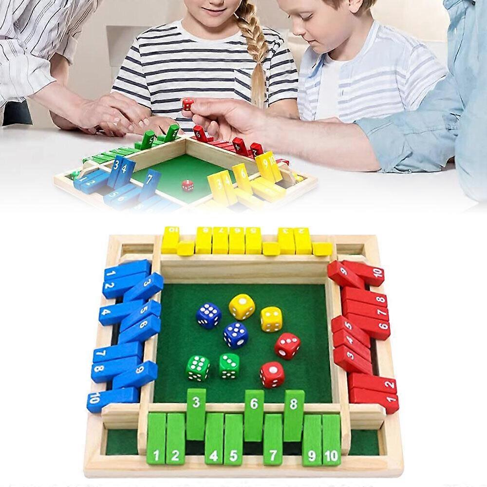 Shut The Box Dice Game 8 Dices 2-4 Players Wooden Family Dice Board Game Xmas