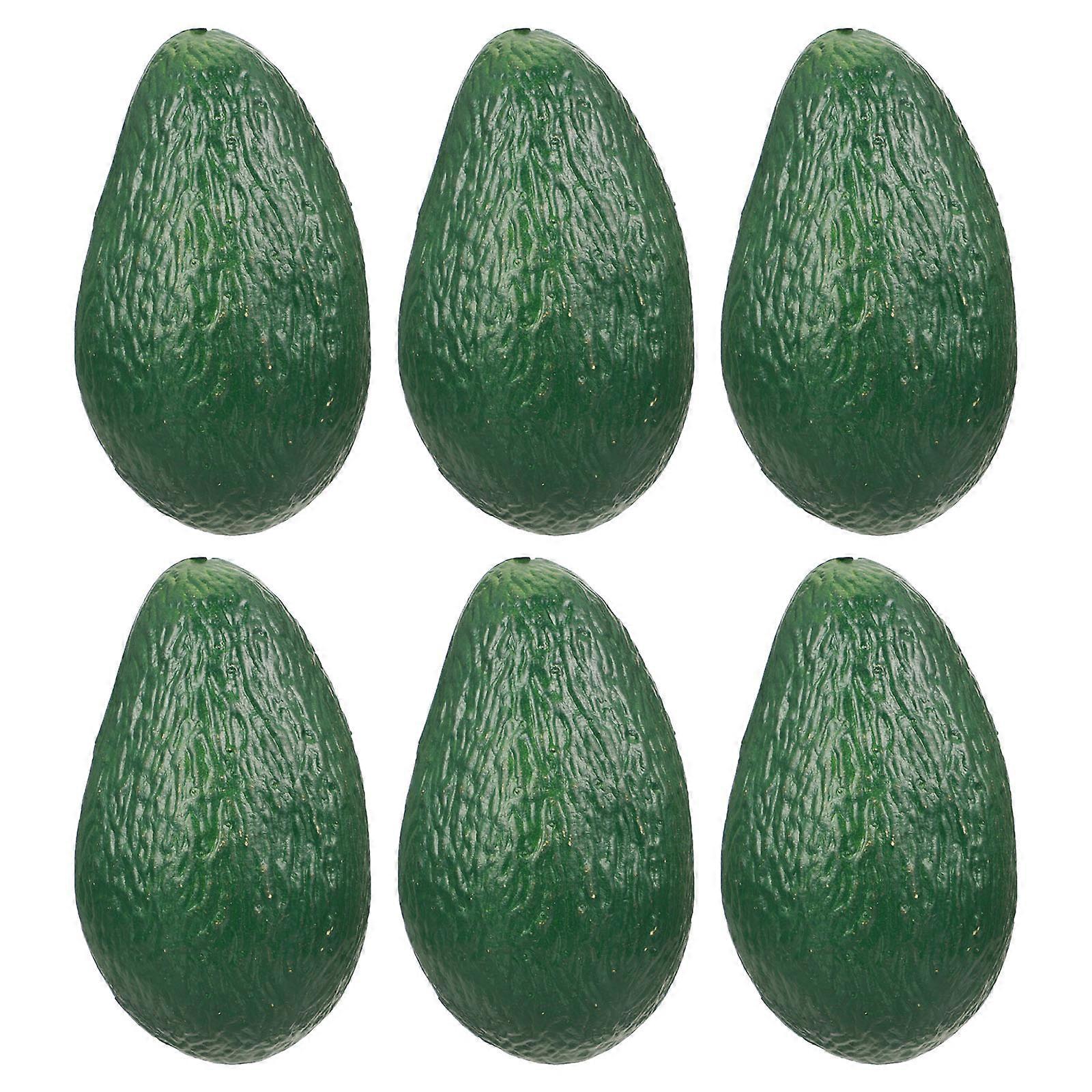 6 Pcs Realistic Artificial Avocado Adornments Fruit Decors for Home Decoration