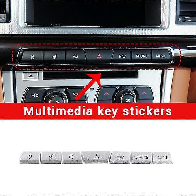 For 12-15 Jaguar XF central control air conditioning button stickers car interior decoration accessories high-quality alloy