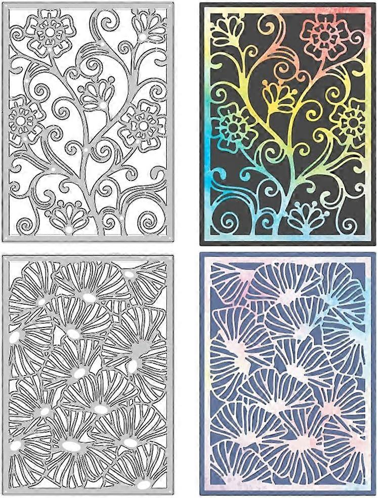 Carbon Steel Cutting Dies Stencils for DIY Scrapbooking Photo Album Decorative Embossing Paper Card Stainless Steel Color Flower 142x102x0.8mm 2pcs/se