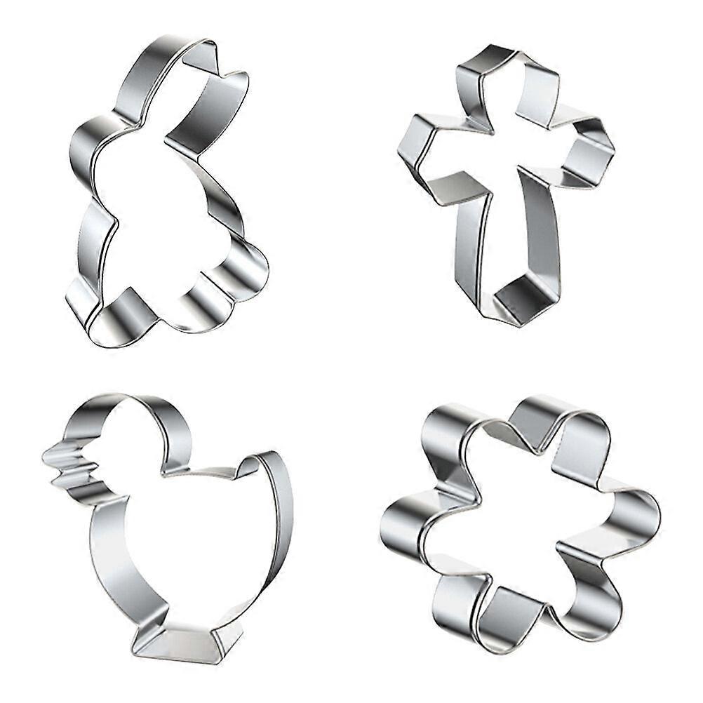 1 Set Easter Theme Biscuit Cutters Stainless Steel Biscuit Mold Cookie Mold
