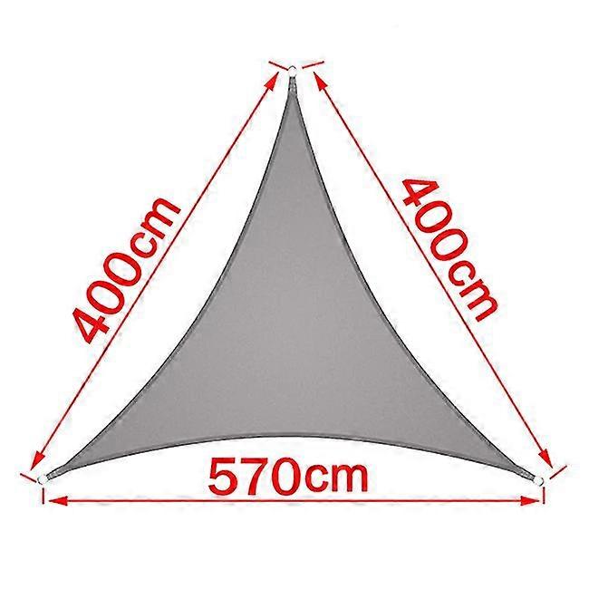 Vela ombreggiante in poliestere impermeabile 300D grigia, triangolare, rettangolare, quadrata, per esterni, giardino, spiaggia, terrazza, piscina.
