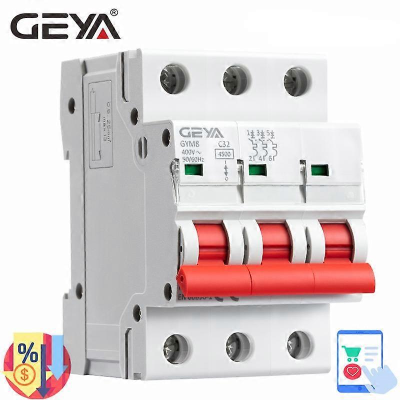 3 Phase MCB 6A 10A 16A 20A 25A 32A 40A 50A 63A 220V Mini Circuit Breaker C Curve with CE CB SEMKO Certificate GEYA Disjuntor