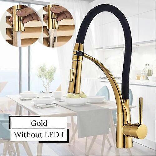 Kitchen Sink Faucet Swivel Pull Down Kitchen High Pressure Stream Spray Tap Deck Mounted Bathroom Hot and Cold Water Mixer Crane