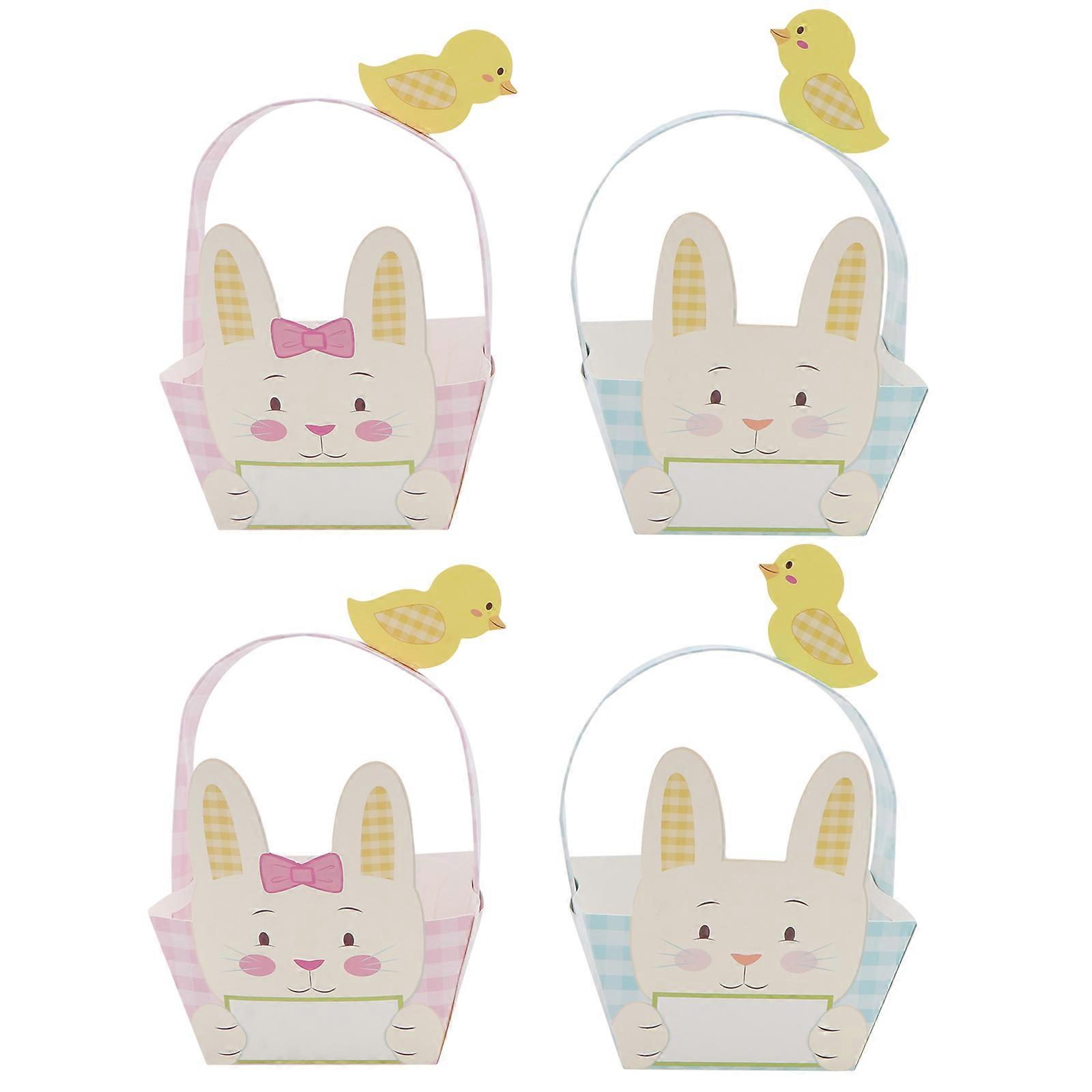 4pcs Adorable Easter Cardboard Handbag Box Easter Gift Packing Box for Party Random Style