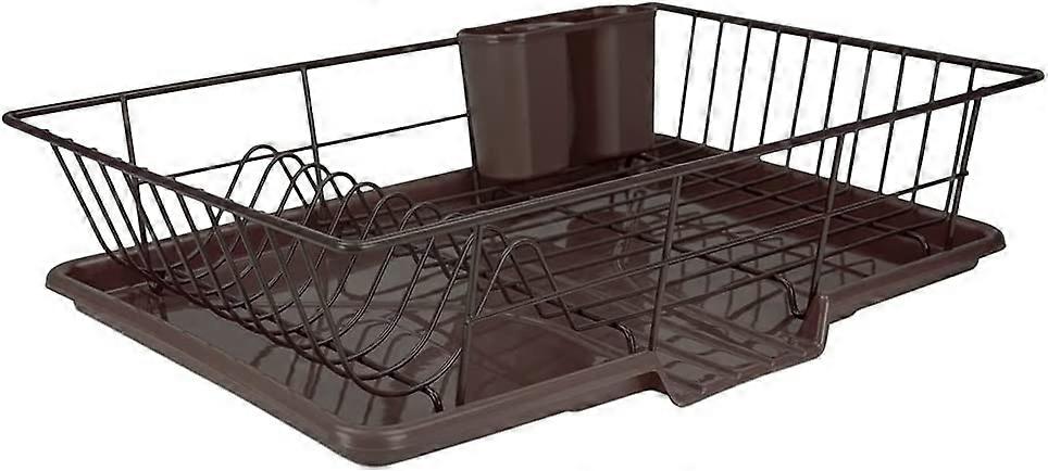 Home Basics 식기 배수구 3종 세트, 19인치 x 12인치 x 5인치, 블랙