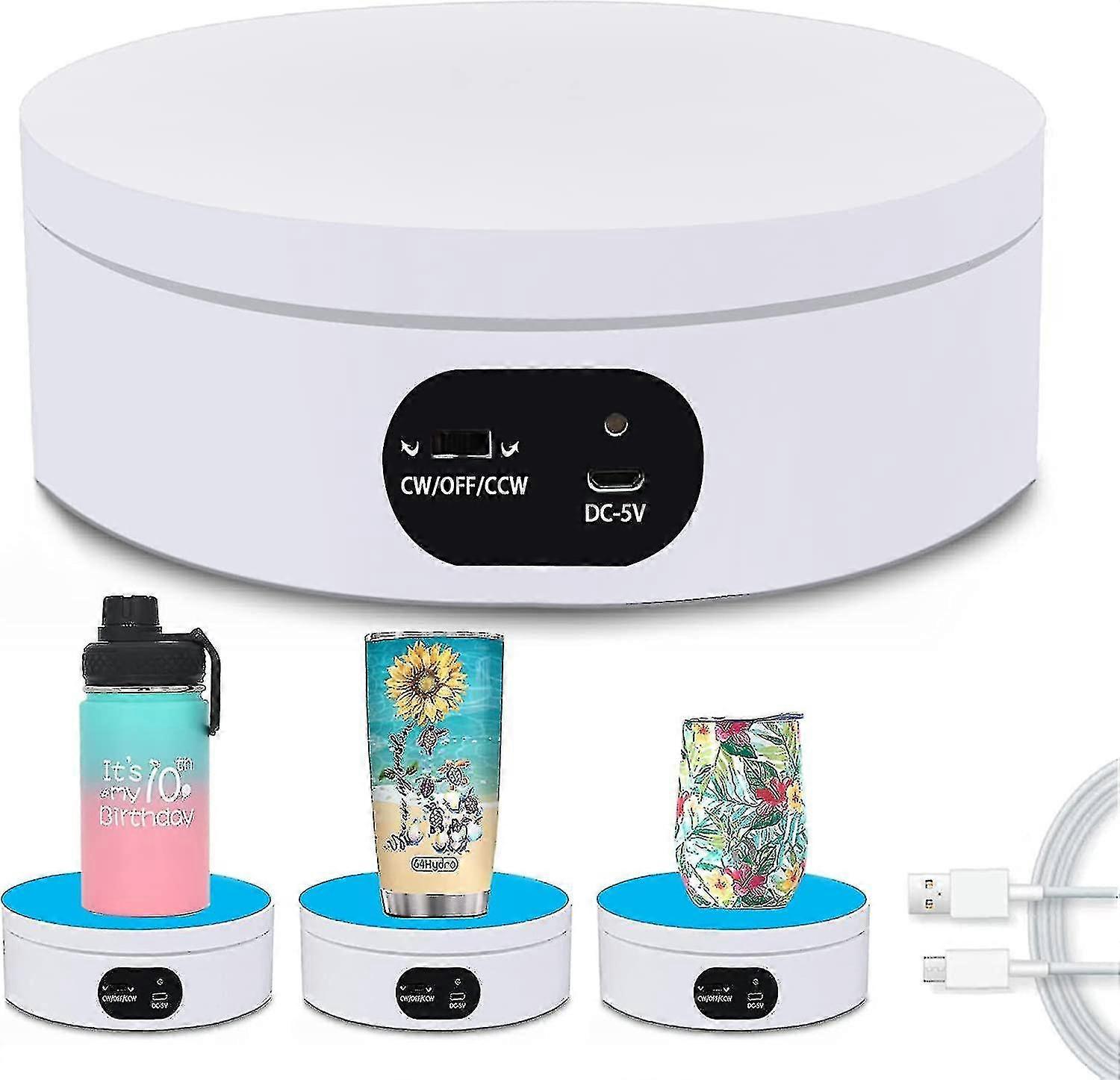 Rotating Display Stand, 360 Degree Automatic Silent Rotating Turntable