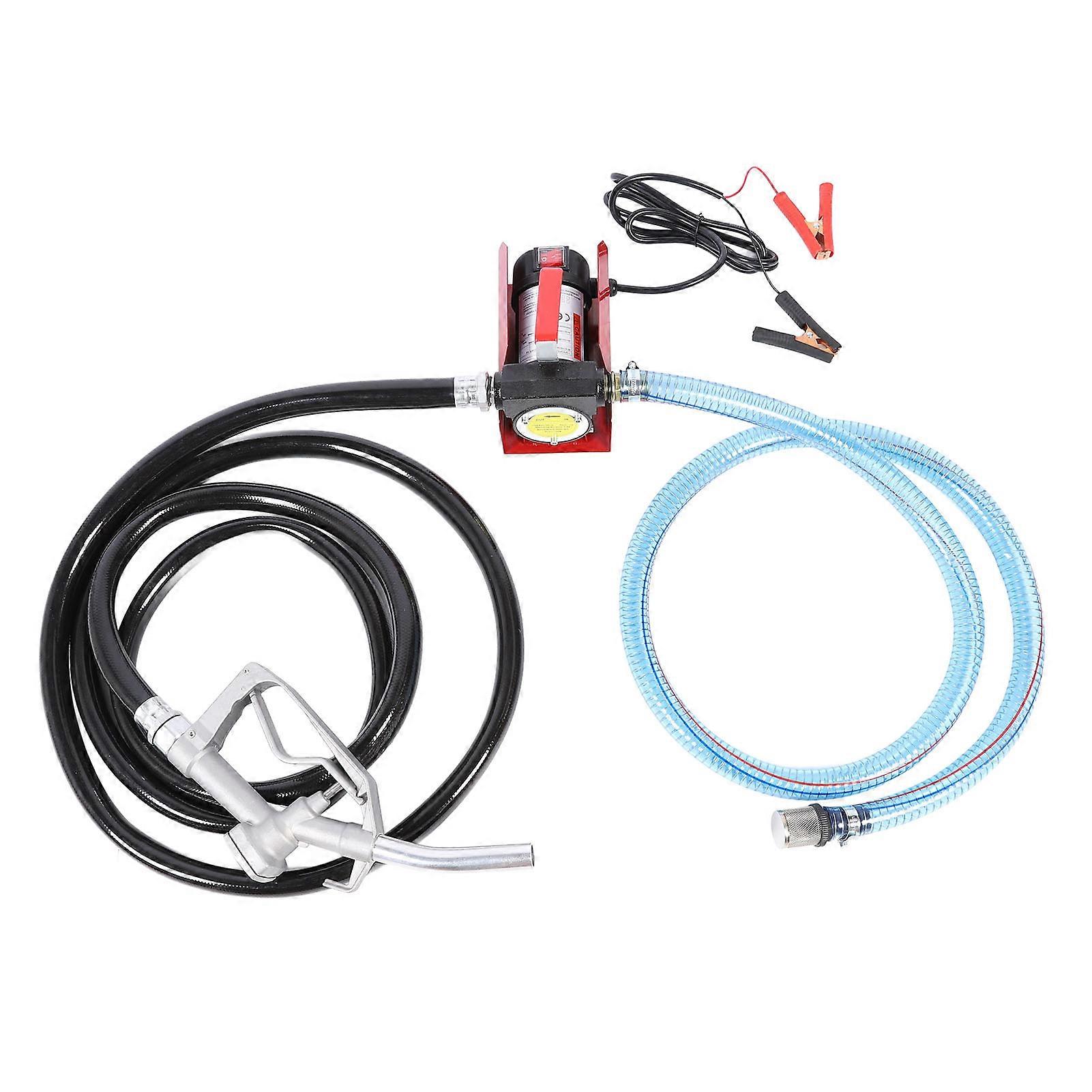 Derv Transfer Pump Kit Fuel Filter 12V DC 10GPM Electric Self Priming Small Silent with Red Shell Switch