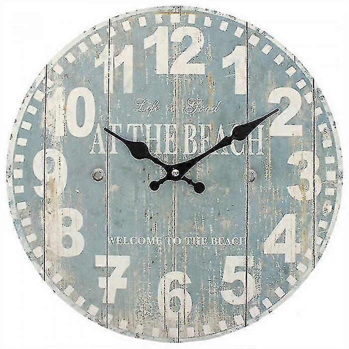 34cm Blue Beach Clock
