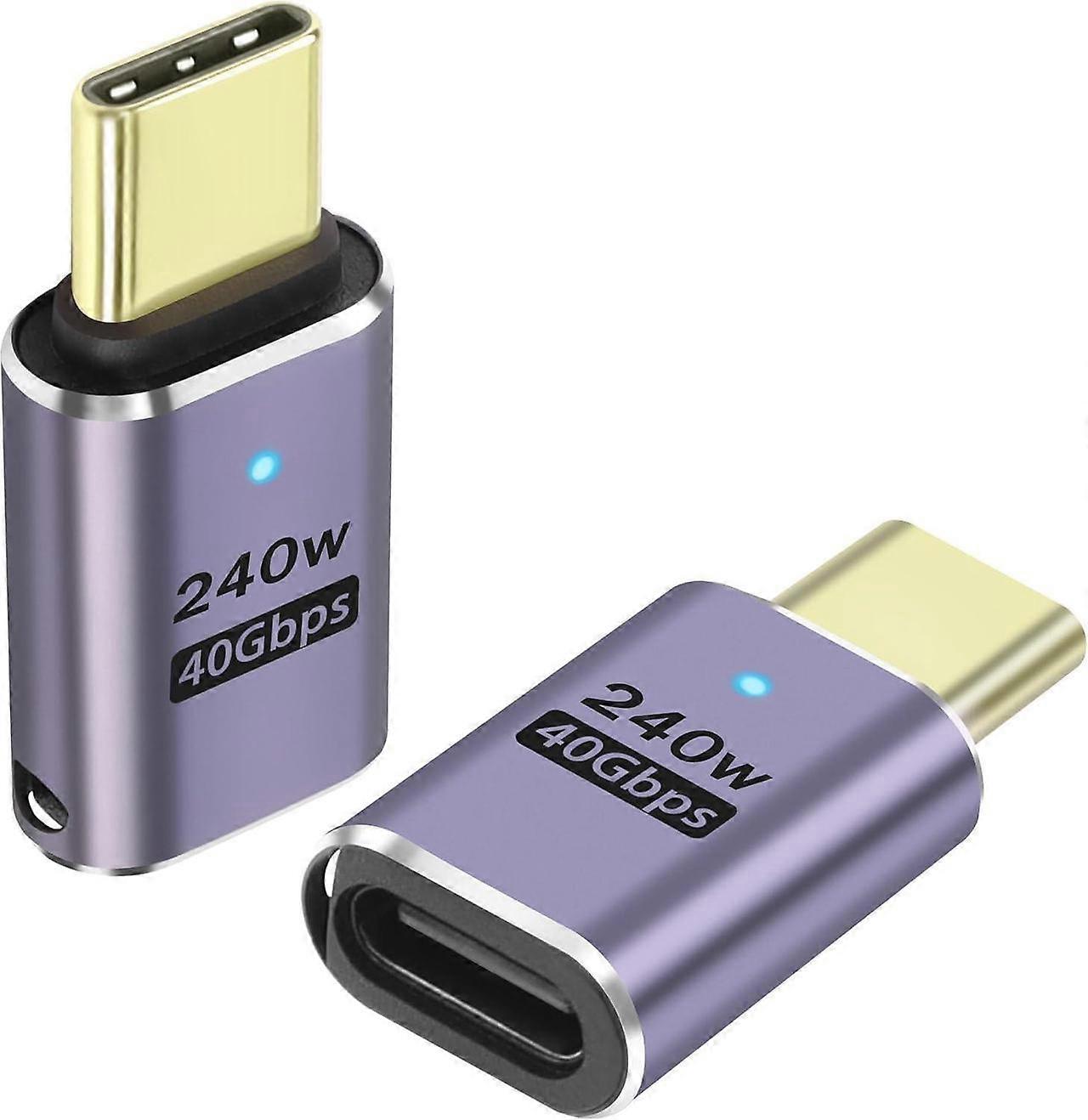 2 Pack USB4 C Adapter, 240W USB C Male to Female Extender Connector, USB 4 Type C 40Gbps Support 8K &60Hz Video Connector
