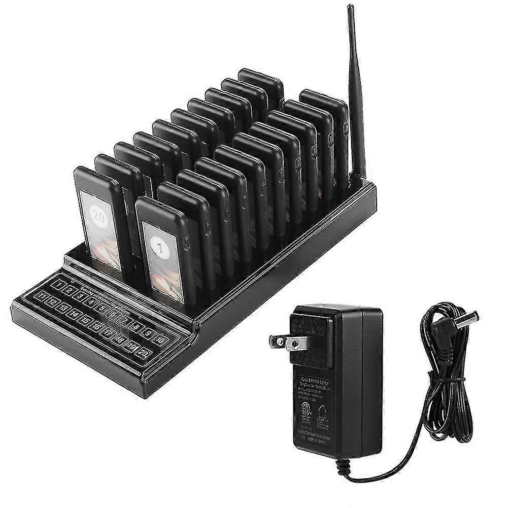 20 Channels Guest Paging System 107dBm High Sensitivity Wireless Queue Calling System US Plug 100&#8209240V