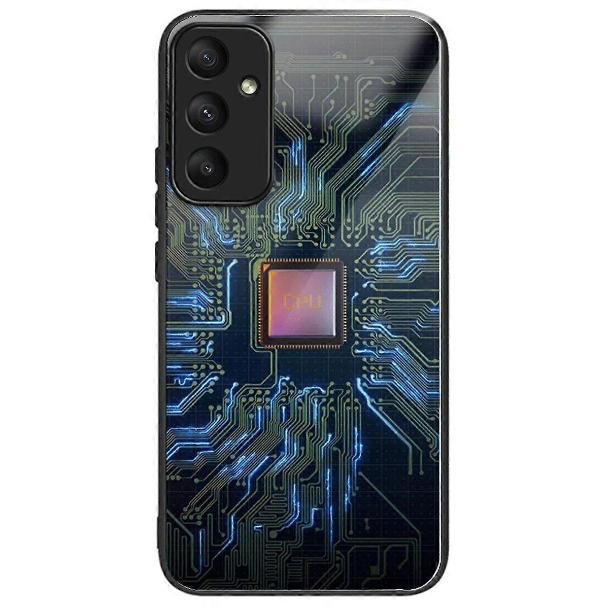 For Samsung Galaxy S24 FE Case Tempered Glass TPU Drop-Proof Phone Cover Pattern Printing - CPU