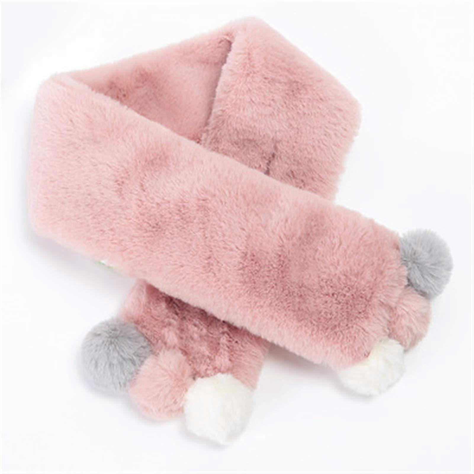 Eșarfe de iarnă drăguț copii eșarfă Boy Girls eșarfe imitație iepure blană guler eșarfă cu Pompom